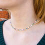 Ettie Multi Coloured Rainbow Seed Bead Necklace, thumbnail 1 of 4