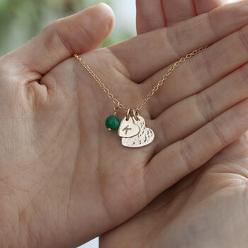Gold Or Silver Heart Initial Necklace + Birthstone, 4 of 6