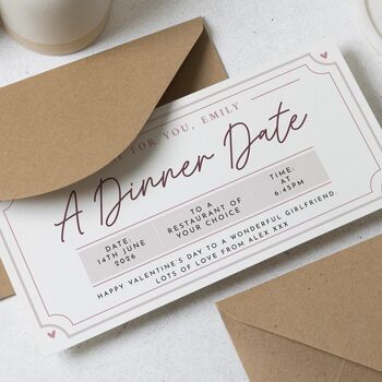 Valentines Date Voucher For Her Or Him Personalised, 2 of 4