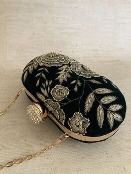 Green Velvet Clutch Bag, 9 of 9