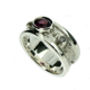 Silver Rhodolite Garnet And Cubic Zirconia Ring, thumbnail 1 of 4
