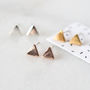 Tiny Simple Triangle Stud Earrings, thumbnail 2 of 3
