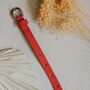 Red Pu Skinny Belt With Heart Holes, thumbnail 4 of 6