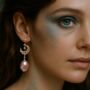 Moonlit Bloom Baroque Pearl Earrings, thumbnail 3 of 4