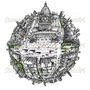 The Leeds Town Hall Globe Hand Drawn Map Print, thumbnail 4 of 5