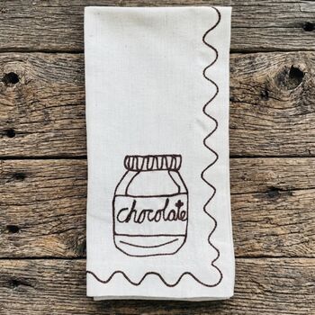 Set Of Six Embroidered Food Preserves Napkins, 7 of 11