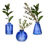 Set Of Three Cobalt Blue Glass Bud Vases, thumbnail 1 of 6