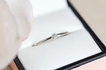 White Gold Diamond Dot Engagement Ring, 2 of 5