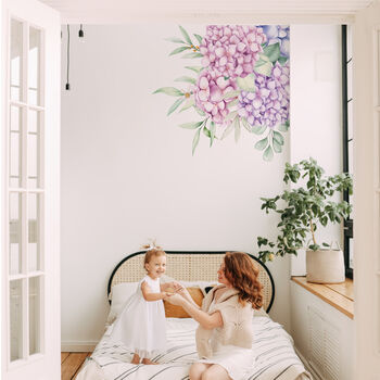 Hydrangea Floral Corner Wall Sticker, 2 of 4