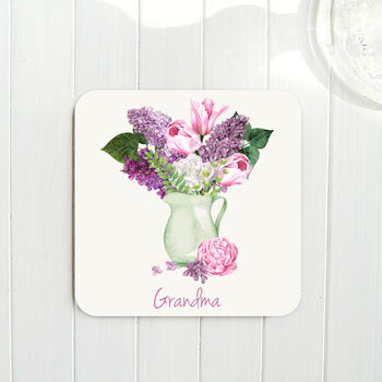 Personalised Jug Of Flowers Coaster, 2 of 2
