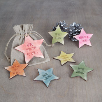 I Love You Because Personalised Star Message Tokens, 4 of 5