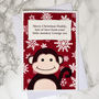 'Little Monkey' Christmas Card From Children, thumbnail 2 of 9