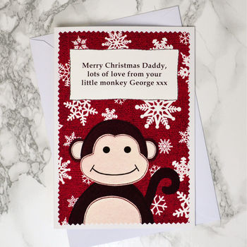 'Little Monkey' Christmas Card From Children, 2 of 9