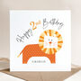 Personalised 1st / 2nd Birthday Card: Jungle Lion Design, thumbnail 8 of 10