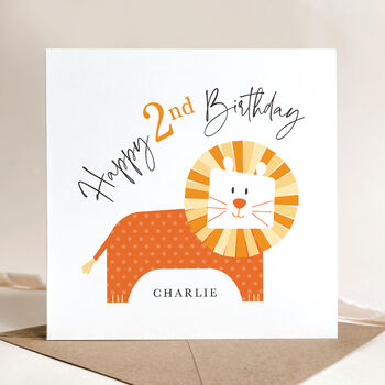 Personalised 1st / 2nd Birthday Card: Jungle Lion Design, 8 of 10