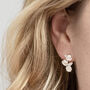Sterling Silver Triple Rose Studs, thumbnail 1 of 4