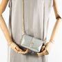 Silver Smooth Leather Chain Strap Evening Bag, thumbnail 3 of 10