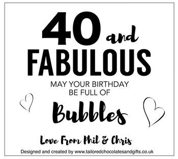Personalised 40 And Fabulous Champagne/Prosecco Label, 6 of 6