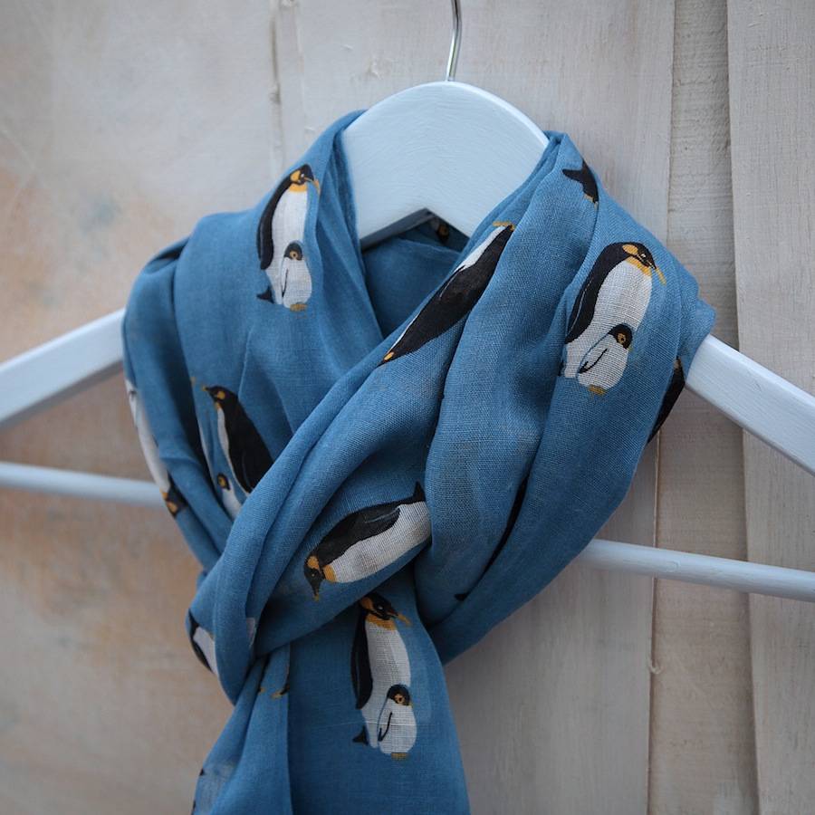 penguin family print scarf by my posh shop | notonthehighstreet.com