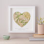 Home Is Where Mum Is Personalised Map Heart Print, thumbnail 1 of 3