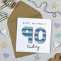 Candy Stripe 90th Birthday Card, thumbnail 1 of 2