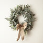 Laurel Leaf Artificial Wreath With Hessian Bow, thumbnail 1 of 4
