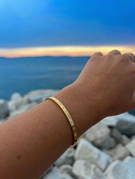 Gold Colour Personalised Cuff Bracelet, 3 of 5