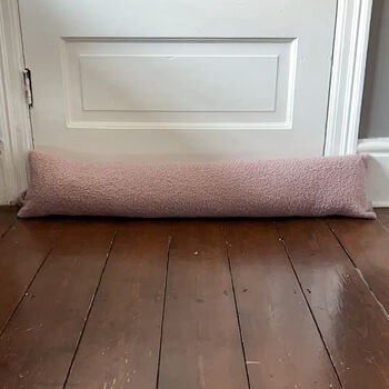 Sherpa Fluffy Sheep Door Draught Excluder Dusky Pink, 3 of 4