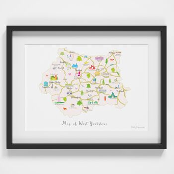 Map Of West Yorkshire Art Print, 2 of 8