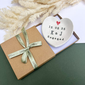 Black And Red Heart Shaped Engagement Dish, 5 of 5