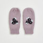 Forget Me Not Knitted Lilac Mittens, thumbnail 2 of 5