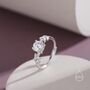 Sterling Silver Moissanite Stone And Leaf Ring, thumbnail 2 of 12