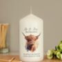 Personalised Highland Cow Wedding Candle, thumbnail 1 of 3