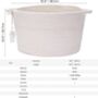White Oval Cotton Rope Storage Basket With Handles, thumbnail 4 of 5