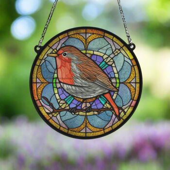 Robin Stained Glass Effect Suncatcher, 3 of 7