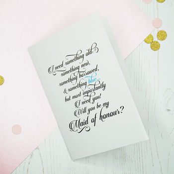 Gold Foil Will You Be My Maid Of Honour Card, 4 of 4