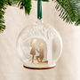 Metallic Engagement Silhouette And Tree Personalised Christmas Bauble, thumbnail 1 of 6