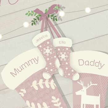 Baby's 1st Christmas Stocking Personalised A4 Print, 3 of 3