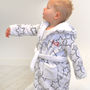 Personalised Baby White And Grey Star Dressing Gown, thumbnail 6 of 8