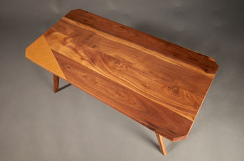 Solid Wood Coffee Table With Colour And Cork Detailing, 4 of 5