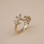 Adjustable Leaf Ring, Gold, Rose Gold, Silver Plated, thumbnail 1 of 6