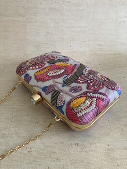 Digitally Printed Pink Floral Clutch Bag, 5 of 10