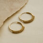 Gold Plated Sterling Silver Ball Detail Hoops, thumbnail 4 of 5