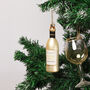 G Decor White Wine Bottle And Glass Christmas Baubles, thumbnail 5 of 5