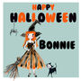Adorable Witch Personalised Halloween Card, thumbnail 2 of 6