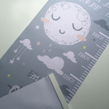 Personalised Hello Moon Height Chart, 3 of 5