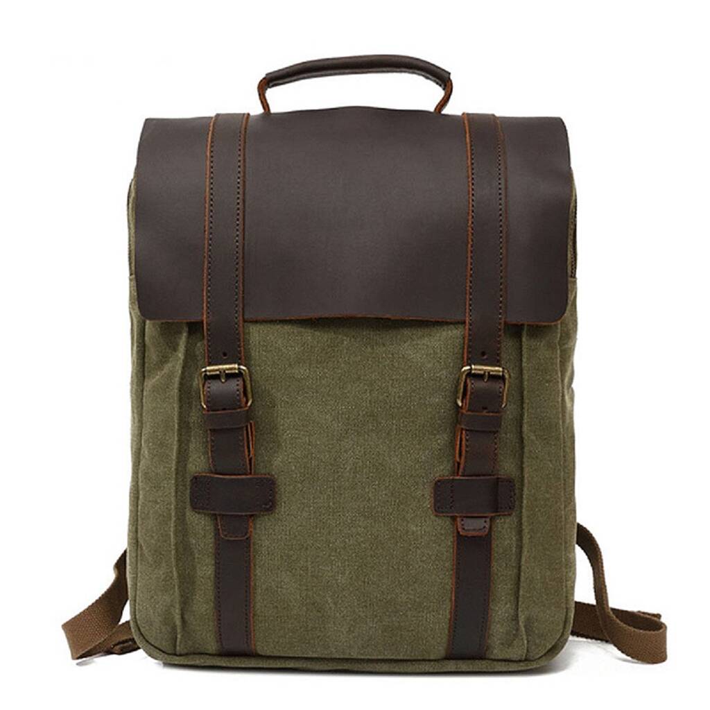 Canvas And Leather Backpack By EAZO | notonthehighstreet.com