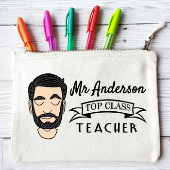 Personalised Top Class Teacher Pencil Case, 8 of 8