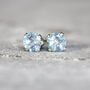 Blue Aquamarine Stud Earrings In Silver Or Gold, thumbnail 6 of 12