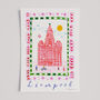 Royal Liver Building Art Print, Liverpool Landmark Scene, thumbnail 3 of 7